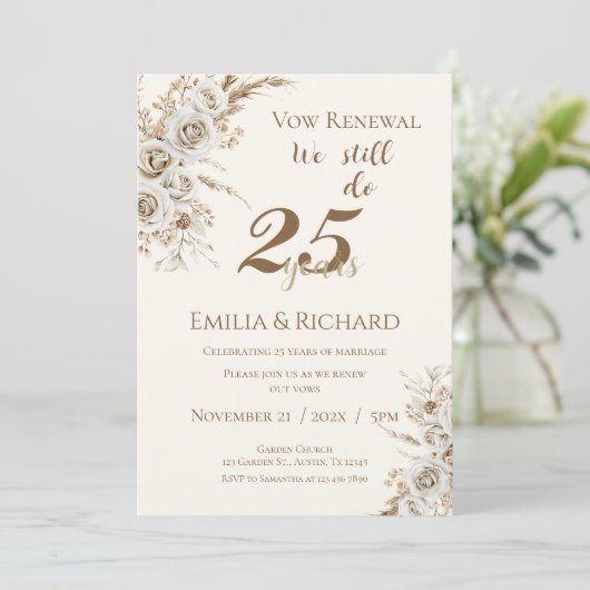 25th anniversary invitation kaart (Staand voorkant)