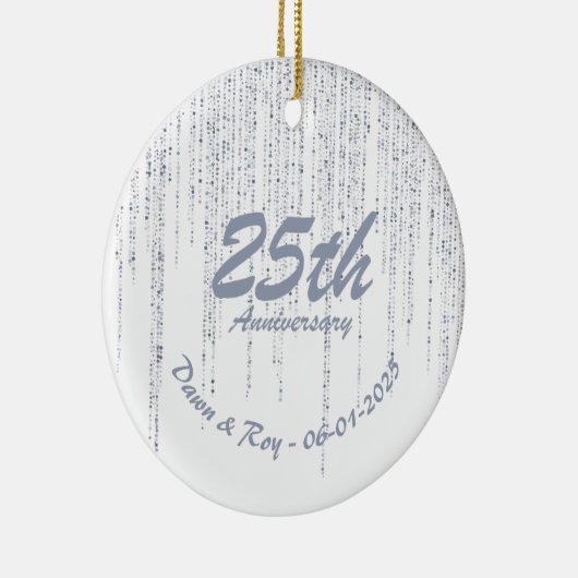 25th Anniversary Ornament Metal • Personalized Sil (Rechts)