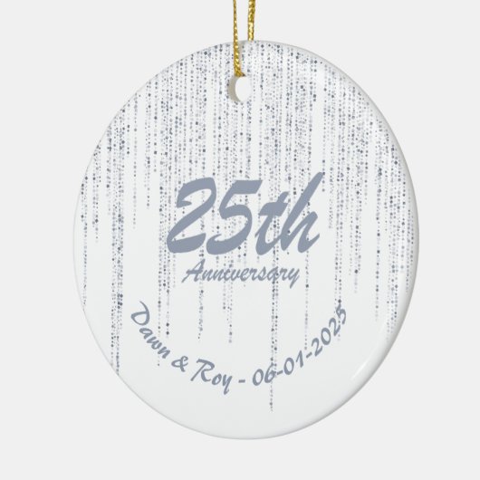 25th Anniversary Ornament Metal • Personalized Sil (Links)