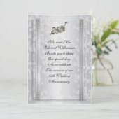 25th Anniversary party uitnodiging zilver (Staand voorkant)