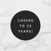 25th Anniversary Party zwart zilver gepersonalisee Confetti (Kleine voorkant)