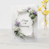 25th Anniversary Scroll Lilacs and Hydrangeas Kaart (Gele Bloem)