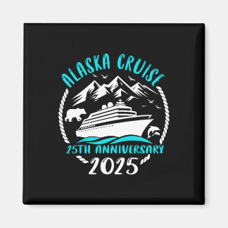 25th Anniversary Wedding Alaska Cruise 2025 Couple Magneet