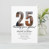 25th Anniversary with Photo Minimalist Kaart (Staand voorkant)
