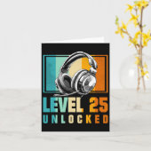 25th Birthday Boy Video Gamer Level 25 Ontgrendeld Kaart (Gele Bloem)