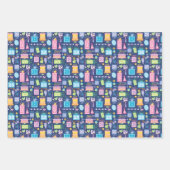 25th Birthday Cake Cadeaus Ballonnen Blauw Inpakpapier Vel (Voorkant)