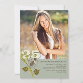 25th Birthday Foto Uitnodiging (Voorkant)