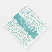 25th Birthday Number Pattern Blauwgroen/White Servet (Hoek)