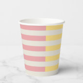 25th Birthday Palm Beach Pastel Stripe Tropical Papieren Bekers (Achterkant)