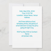 25th Birthday Party Custom Photo Floral Lijst Kaart (Achterkant)