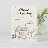 25th Birthday Party Invitation Kaart (Staand voorkant)