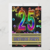 25th Birthday party Uitnodiging met bellen (Voorkant)