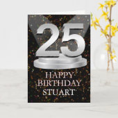 25th Birthday Spotlights Voeg een naam toe Kaart (Gele Bloem)