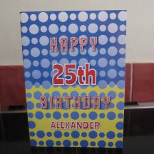 25th Birthday voeg naamcirkels patroon Kaart toe