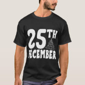 "25th December" Bold Christmas Day Festive T-Shirt (Voorkant)