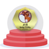 25th Gold Black Anniversary Gift Keepsake Fotoblokken