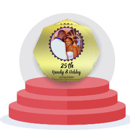 25th Gold Black Anniversary Gift Keepsake Fotoblokken