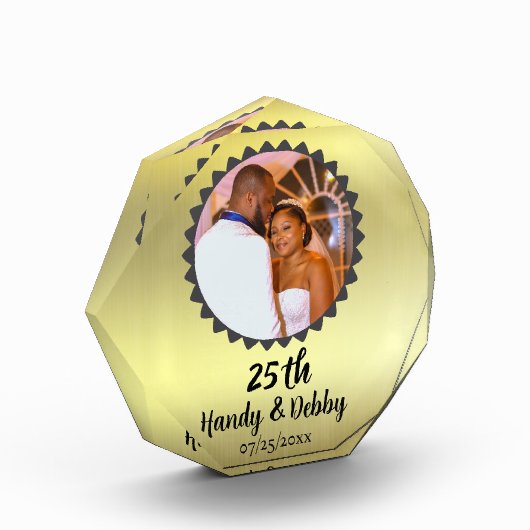 25th Gold Black Anniversary Gift Keepsake Fotoblokken (Links)