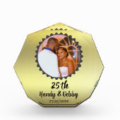 25th Gold Black Anniversary Gift Keepsake Fotoblokken (Voorkant)