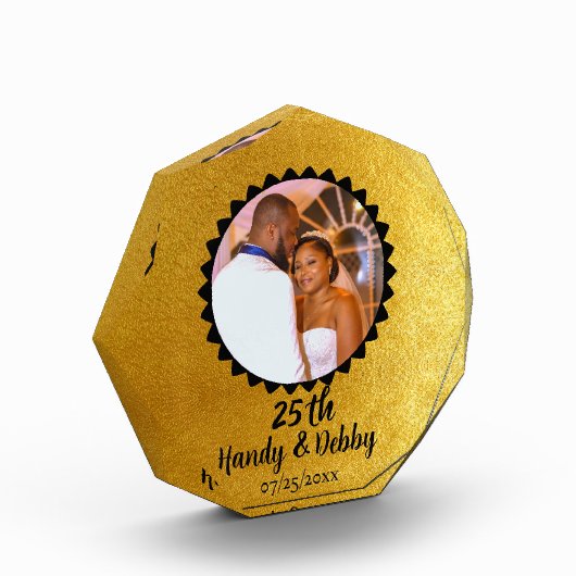 25th Gold Black Anniversary Gift Keepsake Fotoblokken (Links)