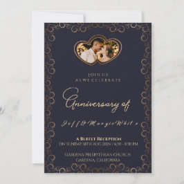 25th of Jubileum Golden Ribboned Lijst liefde Kaart