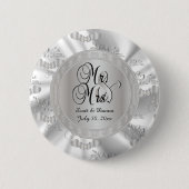 25th Satin Wedding Anniversary Ronde Button 5,7 Cm (Voorkant)