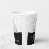 25th Silver and White Wedding Anniversary Papieren Bekers (Rechts)