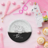 25th Silver and White Wedding Jubileum Papieren Bordje (Feest)