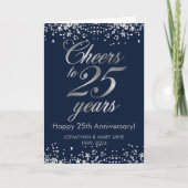 25th Silver Bruiloft Jubileum Proost Kaart (Voorkant)