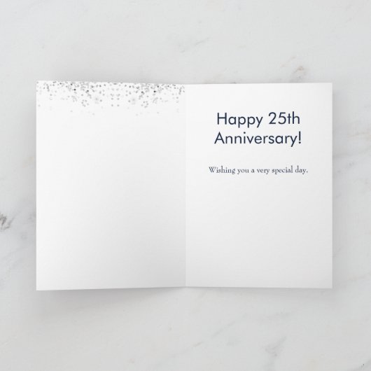 25th Silver Bruiloft Jubileum Proost Kaart (Binnen)