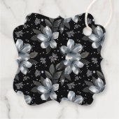 25th Silver Glitter Floral Wedding Jubileum Bedankjes Labels (Achterkant)