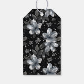 25th Silver Glitter Floral Wedding Jubileum Cadeaulabel (Achterkant)