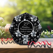 25th Silver Glitter Floral Wedding Jubileum Fotoblokken