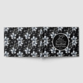 25th Silver Glitter Floral Wedding Jubileum Gastenboek (Volledig)