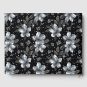 25th Silver Glitter Floral Wedding Jubileum Gastenboek (Achterkant)