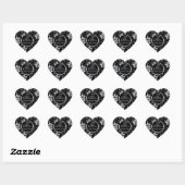 25th Silver Glitter Floral Wedding Jubileum Hart Sticker (Vel)