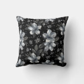 25th Silver Glitter Floral Wedding Jubileum Kussen (Achterkant)