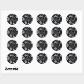 25th Silver Glitter Floral Wedding Jubileum Ronde Sticker (Vel)