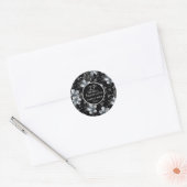 25th Silver Glitter Floral Wedding Jubileum Ronde Sticker (Envelop)