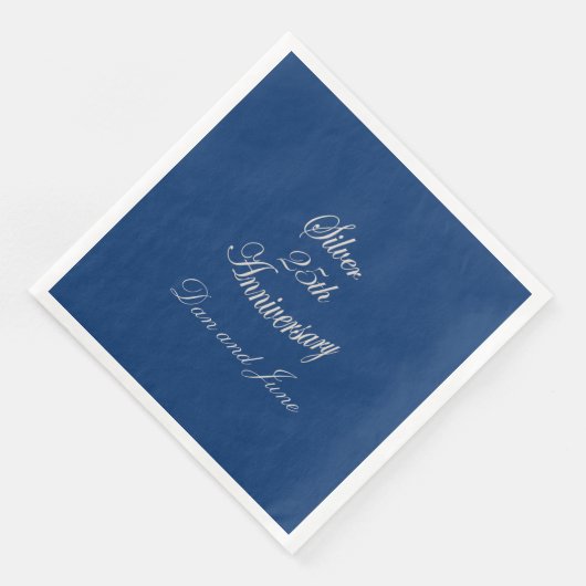 25th Silver Jubileum gepersonaliseerd Servet (Hoek)