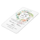 25th Silver Jubileum Rozen Floral Save the Date Magneet (Linkerzijde)