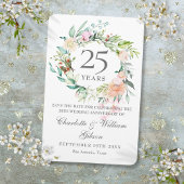 25th Silver Jubileum Rozen Floral Save the Date Magneet