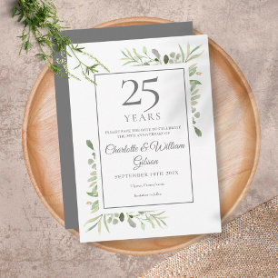 25th Silver Jubileum sparen de Datum Greenery Kaart
