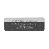 25th Silver Jubileum Two Toned Damask Adres Etiket (Voorkant)