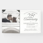 25th Silver Jubileum Your Wedding Photo Welcome Spandoek (Horizontaal)