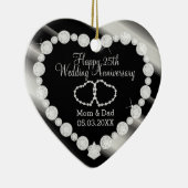 25th Silver Photo Wedding Jubileum Keramisch Ornament (Rechts)