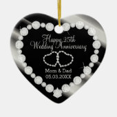 25th Silver Photo Wedding Jubileum Keramisch Ornament (Voorkant)