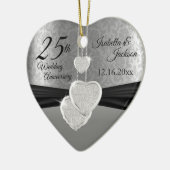 25th Silver Photo Wedding Jubileum met foto Keramisch Ornament (Links)