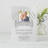 25th Silver Scroll Wedding Jubileum Uitnodiging (Staand voorkant)