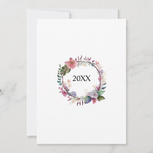 25th Silver Surprise Wedding Jubileum Floral Kaart (Achterkant)